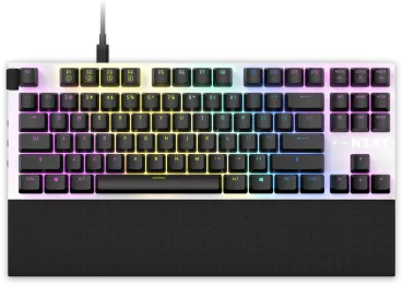 NZXT Function Tenkeyless matt weiß LEDs RGB Gateron RED